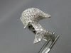 ESTATE LARGE 1.82CT DIAMOND 14KT WHITE GOLD 3D CLASSIC HAPPY DOLPHIN FUN RING