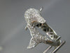 ESTATE LARGE 1.82CT DIAMOND 14KT WHITE GOLD 3D CLASSIC HAPPY DOLPHIN FUN RING