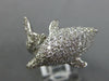 ESTATE LARGE 1.82CT DIAMOND 14KT WHITE GOLD 3D CLASSIC HAPPY DOLPHIN FUN RING