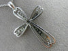 ESTATE LARGE .22CT DIAMOND 14KT WHITE GOLD 3D MILGRAIN FLOATING CROSS PENDANT