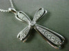 ESTATE LARGE .22CT DIAMOND 14KT WHITE GOLD 3D MILGRAIN FLOATING CROSS PENDANT