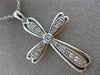 ESTATE LARGE .22CT DIAMOND 14KT WHITE GOLD 3D MILGRAIN FLOATING CROSS PENDANT