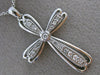 ESTATE LARGE .22CT DIAMOND 14KT WHITE GOLD 3D MILGRAIN FLOATING CROSS PENDANT