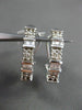 ESTATE .50CT DIAMOND ROUND & BAGUETTE 14KT WHITE GOLD ELONGATED CLIP ON EARRINGS