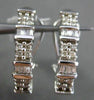 ESTATE .50CT DIAMOND ROUND & BAGUETTE 14KT WHITE GOLD ELONGATED CLIP ON EARRINGS