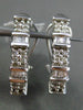 ESTATE .50CT DIAMOND ROUND & BAGUETTE 14KT WHITE GOLD ELONGATED CLIP ON EARRINGS