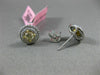 1.25CT WHITE & FANCY YELLOW DIAMOND 18KT TWO TONE GOLD DOUBLE HALO STUD EARRINGS