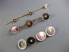 ANTIQUE LARGE AAA MOTHER OF PEARL & PEARL PLATINUM 14KT YELLOW GOLD CUFFLINK SET