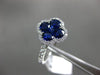 ESTATE 1.69CT DIAMOND & AAA SAPPHIRE 18K WHITE GOLD 3D 4 LEAF CLOVER FLOWER RING