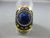 ANTIQUE 3.02CT DIAMOND & AAA SAPPHIRE 18KT YELLOW GOLD 3D FILIGREE ITALIAN RING