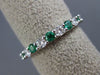 ESTATE .74CT DIAMOND & AAA EMERALD 18K WHITE GOLD SEMI ETERNITY ANNIVERSARY RING