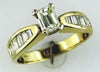 1.30CT DIAMOND 14KT YELLOW GOLD EMERALD CUT & BAGUETTE CHANNEL ENGAGEMENT RING