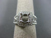 ESTATE LARGE .22CT DIAMOND 14K WHITE GOLD SQUARE HALO SEMI MOUNT ENGAGEMENT RING