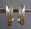 ESTATE LARGE 1.10CT DIAMOND 14KT TWO TONE GOLD 3D X LOVE CLIP ON EARRINGS #24329