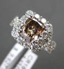 ESTATE 2.75CT CHOCOLATE FANCY DIAMOND 18KT WHITE GOLD INFINITY ENGAGEMENT RING