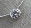 ESTATE .41CT DIAMOND 14KT WHITE GOLD 3D CLASSIC SOLITAIRE FLOATING PENDANT #3210