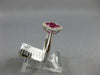 ESTATE .96CT DIAMOND & AAA RUBY 18KT WHITE GOLD 3D CLASSIC HALO FLOWER LOVE RING