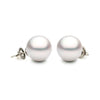 ESTATE AAA 9.5MM SOUTH SEA PEARL 14KT WHITE GOLD CLASSIC SOLITAIRE STUD EARRINGS