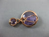 ESTATE LARGE 1.08CT DIAMOND & AMETHYST 14K ROSE GOLD HALO ROUND CLIP ON EARRINGS