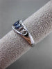 ESTATE WIDE 1.03CT DIAMOND & AAA SAPPHIRE 14KT WHITE GOLD 3D WAVE RING BEAUTIFUL