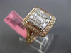 LARGE 1.70CT ROUND & BAGUETTE DIAMOND 18KT ROSE GOLD 3D SQUARE ENGAGEMENT RING