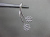 ESTATE LARGE .70CT DIAMOND 14K WHITE GOLD DOUBLE FLOWER 7 STONE PENDANT F/G VSSI