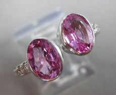 ANTIQUE LARGE 2.04CT DIAMOND & PINK SAPPHIRE 14KT WHITE GOLD TENSION RING #19113