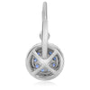 ESTATE 1.06CT DIAMOND & AAA SAPPHIRE 14KT WHITE GOLD 3D ROUND FLOWER EARRINGS