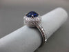 ANTIQUE 2.14CT DIAMOND & AAA SAPPHIRE 18K WHITE GOLD 3D FILIGREE ENGAGEMENT RING