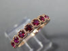 ESTATE .57CT AAA RUBY 14KT ROSE GOLD MILGRAIN 9 STONE WEDDING ANNIVERSARY RING