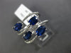 ESTATE LARGE 2.41CT DIAMOND & AAA OVAL SAPPHIRE 14KT WHITE GOLD MULTI ROW RING