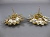 ESTATE LARGE 14KT YELLOW GOLD 3D HANDCRAFTED SUNFLOWER EARRINGS BEAUTIFUL #24053