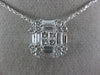 ESTATE LARGE 1.35CT DIAMOND 18KT WHITE GOLD MULTI SHAPE CLUSTER SQUARE NECKLACE