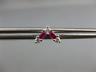 ESTATE .38CT DIAMOND & AAA RUBY 14KT WHITE GOLD V SHAPE BUTTERFLY STUD EARRINGS