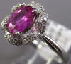 ESTATE 1.42CT DIAMOND & AAA PINK SAPPHIRE 14KT WHITE GOLD FLOWER ENGAGEMENT RING