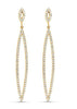 ESTATE LARGE .70CT DIAMOND 18KT YELLOW GOLD ELONGATED MARQUISE HANGING EARRINGS