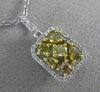 ESTATE .91CT WHITE & FANCY YELLOW DIAMOND 18KT TWO TONE GOLD 3D CLUSTER PENDANT