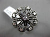 ANTIQUE LARGE 1.14CT DIAMOND 18KT WHITE & BLACK GOLD ETOILE FLOWER FUN RING