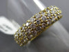 ANTIQUE WIDE 3.50CT DIAMOND 18KT YELLOW GOLD MULTI ROW ETERNITY PAVE RING #19289
