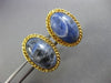 ANTIQUE EXTRA LARGE AAA SODALITE 14K YELLOW GOLD 3D SOLITAIRE OVAL ROPE CUFFLINK