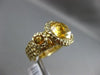 ESTATE LARGE 4.10CT AAA CITRINE 14K YELLOW GOLD 3D "3" STONE HAMMERED LOOK RING
