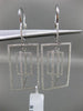 ESTATE LARGE 2.52CT DIAMOND 14KT WHITE GOLD 3D RECTANGULAR FUN HANGING EARRINGS