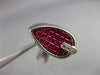 ESTATE WIDE 3.15CT DIAMOND & AAA RUBY 18KT WHITE GOLD 3D MENS GYPSY RING