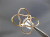 ESTATE WIDE .29CT DIAMOND 18KT ROSE GOLD 3D OPEN STAR FLOWER INFINITY LOVE RING