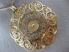 ANTIQUE EXTRA LARGE 14KT ROSE GOLD CLASSIC FLOWER CIRCLE FILIGREE PENDANT #21874