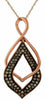 ESTATE .33CT CHOCOLATE FANCY DIAMOND 14KT ROSE GOLD TEAR DROP LOVE KNOT PENDANT