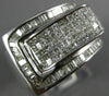 LARGE 1.75CT DIAMOND 14KT WHITE GOLD 3D PRINCESS & BAGUETTE INVISIBLE BELT RING