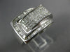 LARGE 1.75CT DIAMOND 14KT WHITE GOLD 3D PRINCESS & BAGUETTE INVISIBLE BELT RING