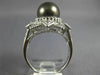 LARGE .36CT DIAMOND & AAA SOUTH SEA PEARL 18KT WHITE GOLD FLOWER ETOILE FUN RING