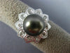 LARGE .36CT DIAMOND & AAA SOUTH SEA PEARL 18KT WHITE GOLD FLOWER ETOILE FUN RING